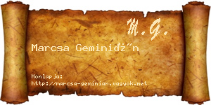 Marcsa Geminián névjegykártya